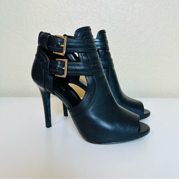 MICHAEL MICHAEL KORS Women’s Blaze Open Toe Booties in Black Leather Size 7 - Picture 4 of 7